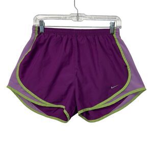 Purple green Nike Dri-Fit medium shorts embroidered swoosh